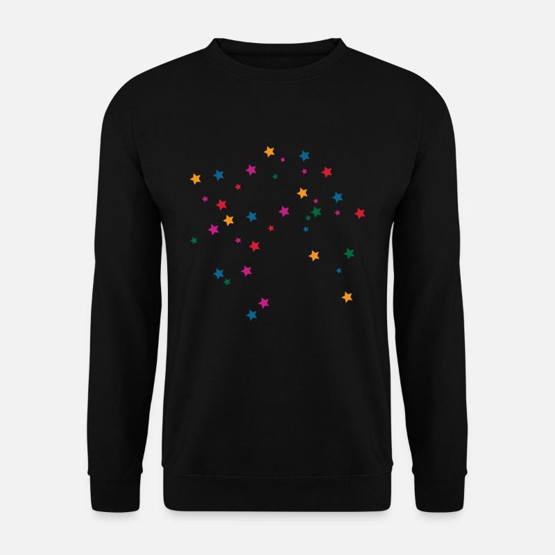 Bunte Sterne Deko Fantasy Geschenk - Unisex Pullover - Schwarz