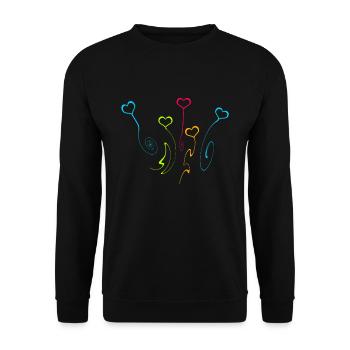 Colorful hearts different shapes decoration - Unisex Sweatshirt - black - Front - Alina (178cm) & Michal (187cm)