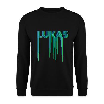 Lukas Luka first name lettering - Unisex Sweatshirt - black - Front - Alina (178cm) & Michal (187cm)