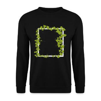 Frame with ivy decoration - Unisex Sweatshirt - black - Front - Alina (178cm) & Michal (187cm)