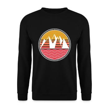 Montagnes au coucher du soleil - Sweat-shirt Unisexe - noir - Devant - Alina (178cm) & Michal (187cm)