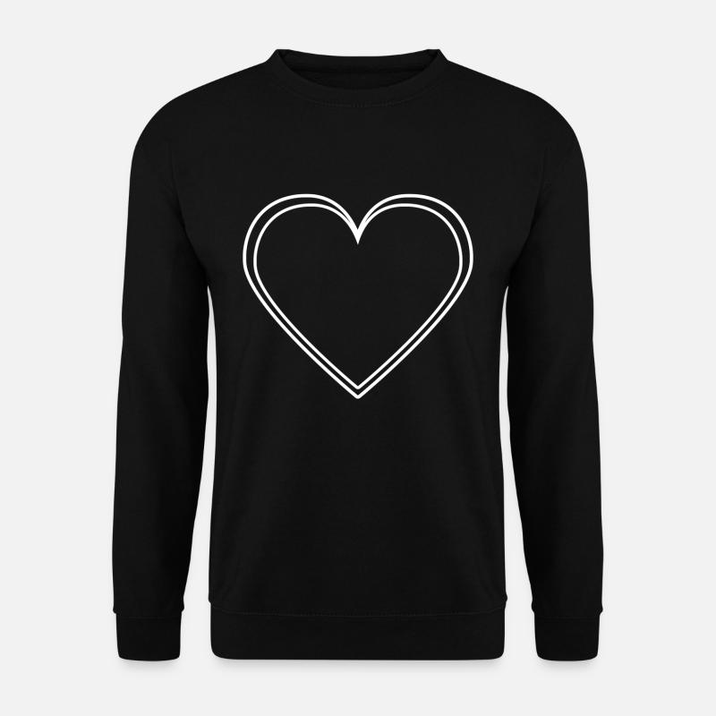 White Heart - Unisex Sweatshirt - black