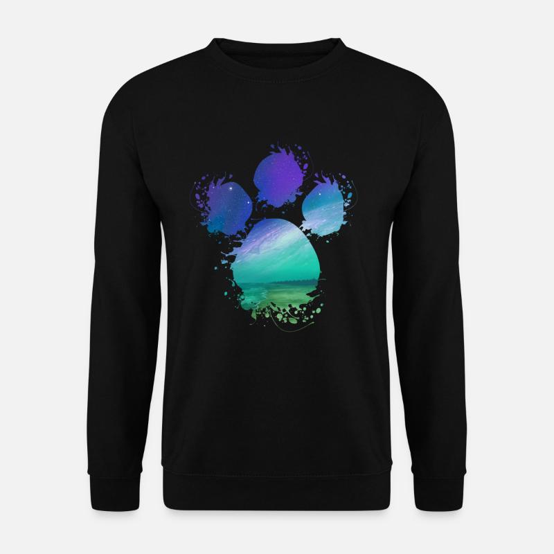 Éclaboussure de patte de chien Northern Lights - Sweat-shirt Unisexe - noir