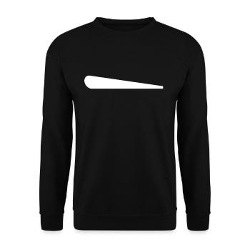 Weiße Linie Deko Dein Text Geschenk - Unisex Pullover - Schwarz - Vorne - Alina (178cm) & Michal (187cm)