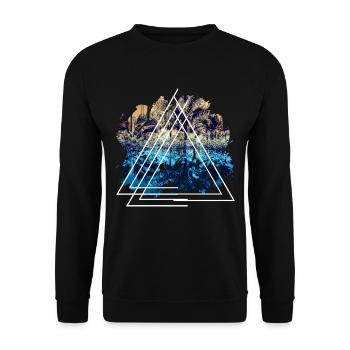Cadeau de forme triangulaire de paysage de vacances - Sweat-shirt Unisexe - noir - Devant - Alina (178cm) & Michal (187cm)