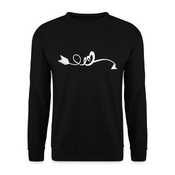 White heart arrow your text decoration gift - Unisex Sweatshirt - black - Front - Alina (178cm) & Michal (187cm)