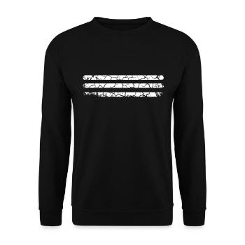Lignes blanches Ligne Votre texte Cadeau - Sweat-shirt Unisexe - noir - Devant - Alina (178cm) & Michal (187cm)