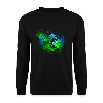 Décoration de tache de couleur bleu vert votre texte - Sweat-shirt Unisexe - noir - Devant - Alina (178cm) & Michal (187cm)
