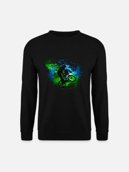BMX Fahrradfahrt Farbfleck Deko Geschenk - Unisex Pullover - Schwarz