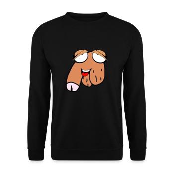 Funny cock face gift cock face - Unisex Sweatshirt - black - Front - Alina (178cm) & Michal (187cm)
