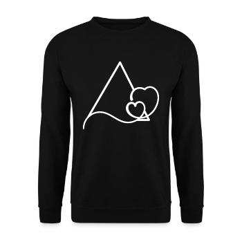Cadre triangulaire avec cœur texte de base - Sweat-shirt Unisexe - noir - Devant - Alina (178cm) & Michal (187cm)