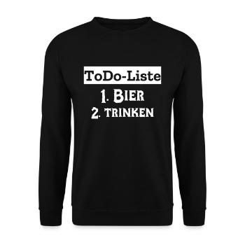 To Do Liste Aufgabenliste Bier Trinken - Unisex Pullover - Schwarz - Vorne - Alina (178cm) & Michal (187cm)