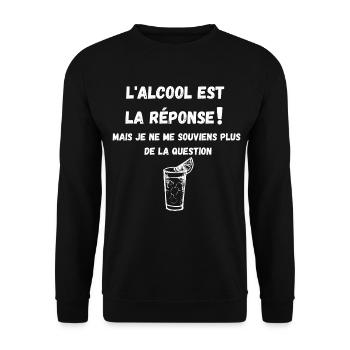 L'alcool est la réponse ! - Sweat-shirt Unisexe - noir - Devant - Alina (178cm) & Michal (187cm)