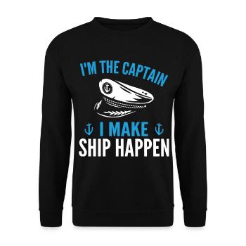 Boot Yacht Segelschiff Segelsport Geschenk - Unisex Pullover - Schwarz - Vorne - Alina (178cm) & Michal (187cm)