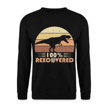 Foi Sobriété Vie sobre Dépendance T-Rex - Sweat-shirt Unisexe - noir - Devant - Alina (178cm) & Michal (187cm)