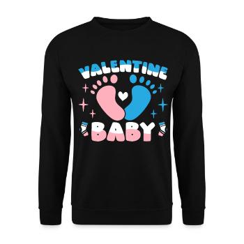 Saint-Valentin Anniversaire Naissance de bébé 14 février - Sweat-shirt Unisexe - noir - Devant - Alina (178cm) & Michal (187cm)