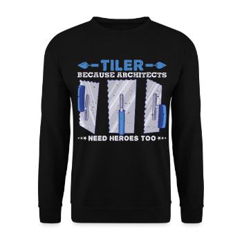 Profession Meilleure idée cadeau carreleur - Sweat-shirt Unisexe - noir - Devant - Alina (178cm) & Michal (187cm)