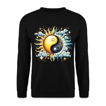 Süße Yin-yang-mexikanische Mondsonne - Unisex Pullover - Schwarz - Vorne - Alina (178cm) & Michal (187cm)