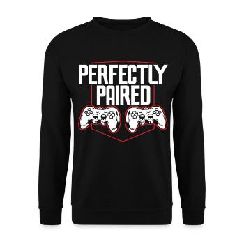 Valentinstag Gaming 14. Februar Videospiel - Unisex Pullover - Schwarz - Vorne - Alina (178cm) & Michal (187cm)