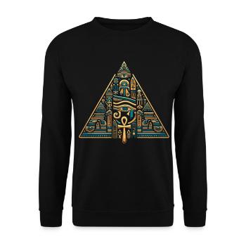 Ägypten Sphinx Pharao Pyramide Des Alten Ägypten - Unisex Pullover - Schwarz - Vorne - Alina (178cm) & Michal (187cm)