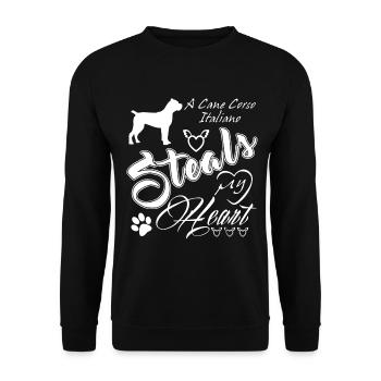Cane Corso Italiano Steals - Unisex Sweatshirt - black - Front - Alina (178cm) & Michal (187cm)