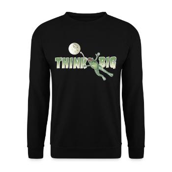 shirt motiv frosch mond positiv think big neu - Unisex Pullover - Schwarz - Vorne - Alina (178cm) & Michal (187cm)