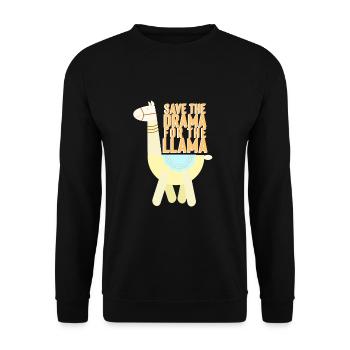 Save the Drama for the Lama - Unisex Sweatshirt - black - Front - Alina (178cm) & Michal (187cm)