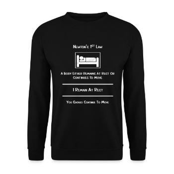 Newton's Gesetz, oder so ähnlich.. - Unisex Pullover - Schwarz - Vorne - Alina (178cm) & Michal (187cm)