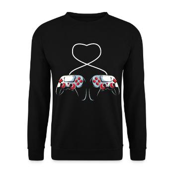 Valentinstag Gaming 14. Februar Videospiel - Unisex Pullover - Schwarz - Vorne - Alina (178cm) & Michal (187cm)