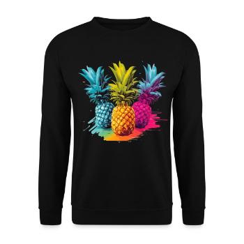 Colorful Pineapple Splashes of Paint Splashes - Unisex Sweatshirt - black - Front - Alina (178cm) & Michal (187cm)