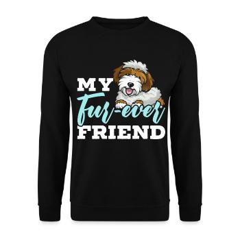 Chien Sheepadoodle mignon - Sweat-shirt Unisexe - noir - Devant - Alina (178cm) & Michal (187cm)