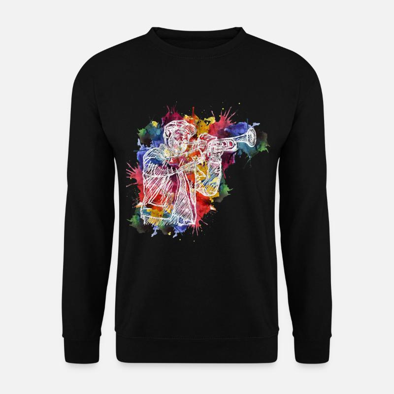 Abstrakt Trompete Musiklehrer - Unisex Pullover - Schwarz