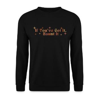 Wenn du es hast, spuke es in der Halloween-Herbstsaison - Unisex Pullover - Schwarz - Vorne - Alina (178cm) & Michal (187cm)