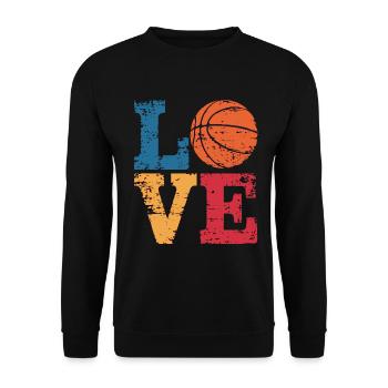 Basketball Love - Unisex Sweatshirt - black - Front - Alina (178cm) & Michal (187cm)