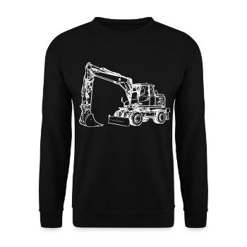 Bagger Radbagger Schaufelbagger weiß - Unisex Pullover - Schwarz - Vorne - Alina (178cm) & Michal (187cm)