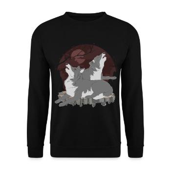 Wolf - Sweat-shirt Unisexe - noir - Devant - Alina (178cm) & Michal (187cm)
