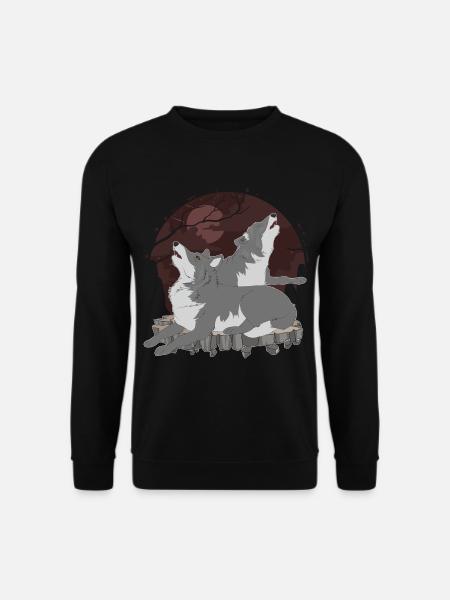 Wolf - Unisex Pullover - Schwarz