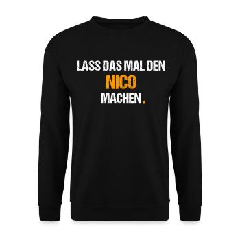 Nico Spruch Lustig Vorname Name - Unisex Pullover - Schwarz - Vorne - Alina (178cm) & Michal (187cm)
