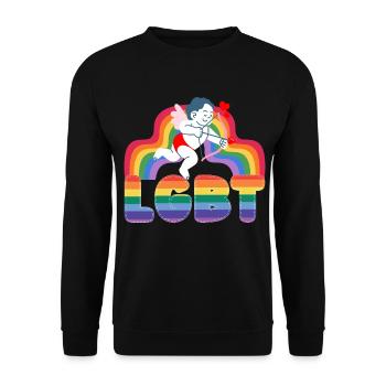 Valentinstag Lgbt 14. Februar Schwule Lesben - Unisex Pullover - Schwarz - Vorne - Alina (178cm) & Michal (187cm)