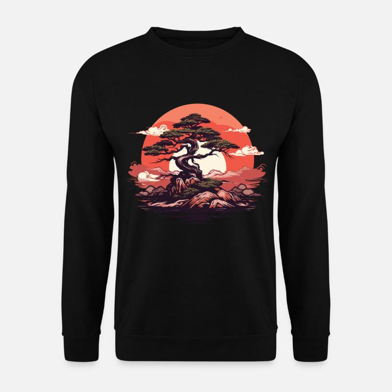 Bonsai Tree Sunset - Unisex Sweatshirt - black