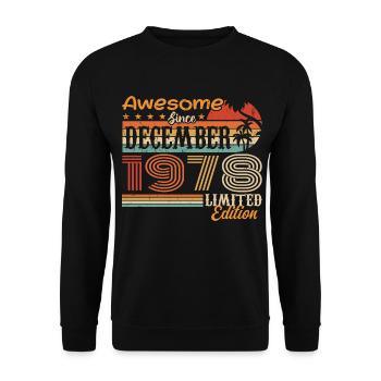 Rétro Vintage légendaire anniversaire décembre 1978 - Sweat-shirt Unisexe - noir - Devant - Alina (178cm) & Michal (187cm)