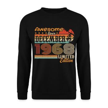 Rétro Vintage légendaire anniversaire décembre 1968 - Sweat-shirt Unisexe - noir - Devant - Alina (178cm) & Michal (187cm)