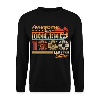 Retro Vintage Legendär Geburtstag Dezember 1960 - Unisex Pullover - Schwarz - Vorne - Alina (178cm) & Michal (187cm)