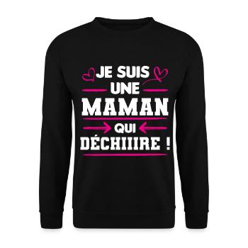 Cadeau sympa maman qui déchire - Sweat-shirt Unisexe - noir - Devant - Alina (178cm) & Michal (187cm)