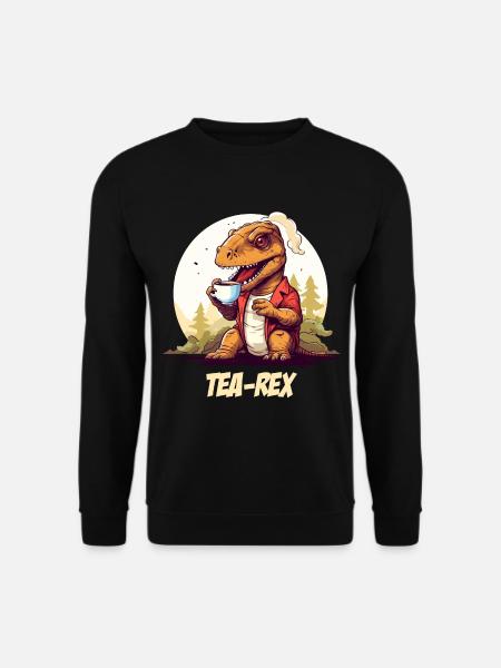 Tea-Rex - Lustiges Dinosaurier Tee Design - Unisex Pullover - Schwarz