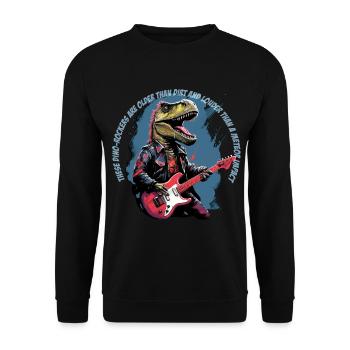 T-Rex Punk Rock: Dinosaurier Design für Rock Fans - Unisex Pullover - Schwarz - Vorne - Alina (178cm) & Michal (187cm)