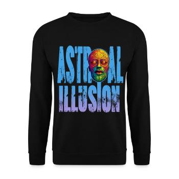 Trippy Goa Face Face Mask - Dive In - Unisex Sweatshirt - black - Front - Alina (178cm) & Michal (187cm)
