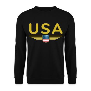 I Love USA, T-Shirt Design Style Élégance - Sweat-shirt Unisexe - noir - Devant - Alina (178cm) & Michal (187cm)