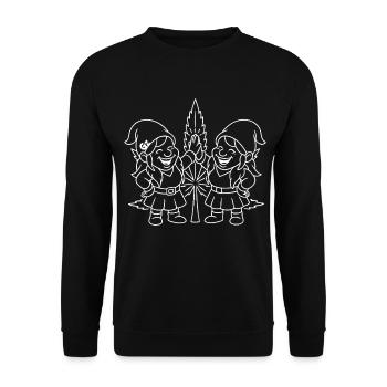 Zwergenfreundinnen mit Cannabisblatt - Unisex Pullover - Schwarz - Vorne - Alina (178cm) & Michal (187cm)