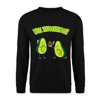 Proposition de mariage avocat - proposition de mariage - Sweat-shirt Unisexe - noir - Devant - Alina (178cm) & Michal (187cm)